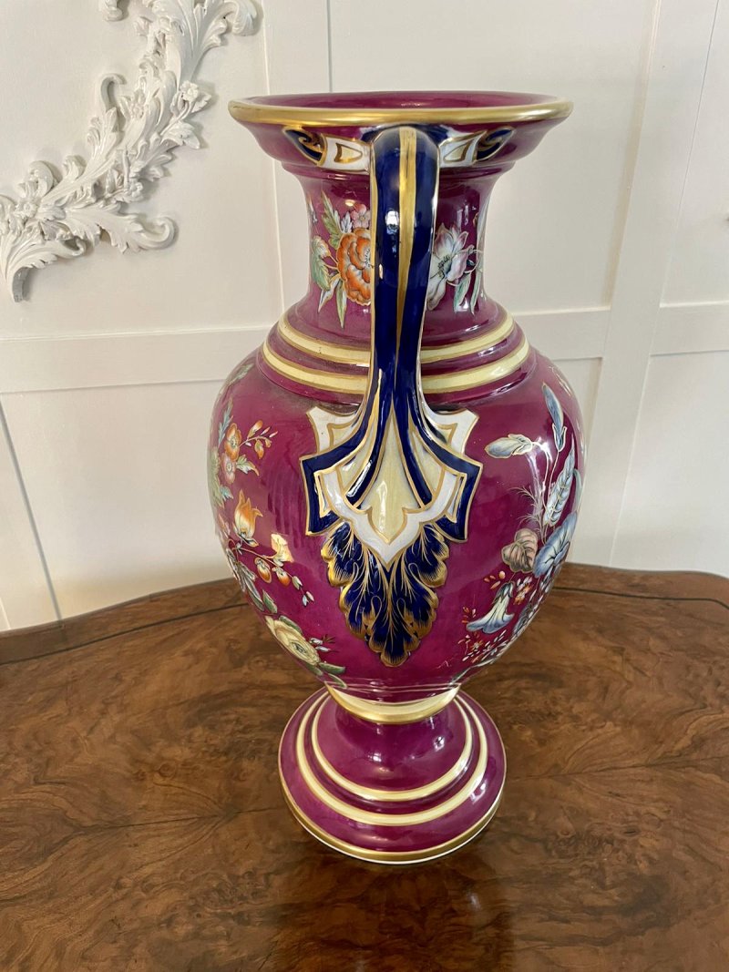 Exceptional Large Staffordshire Porcelaneous Twin Handled Vase - Image 2